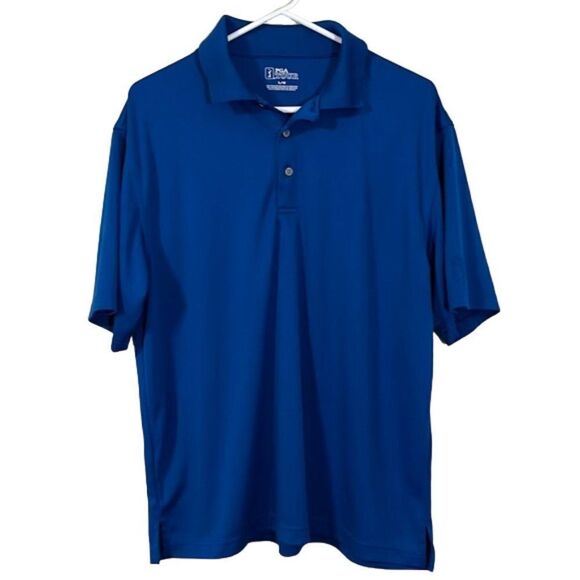 PGA TOUR Men's Royal Blue Short Sleeve Golf Polo Shirt Size Large - Picture 1 of 6